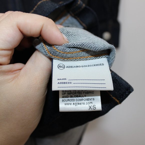 ALEXA CHUNG for AG DENIM Pixie Denim Shirt Dress Stretch Dark Denim Snap XS - Picture 14 of 16